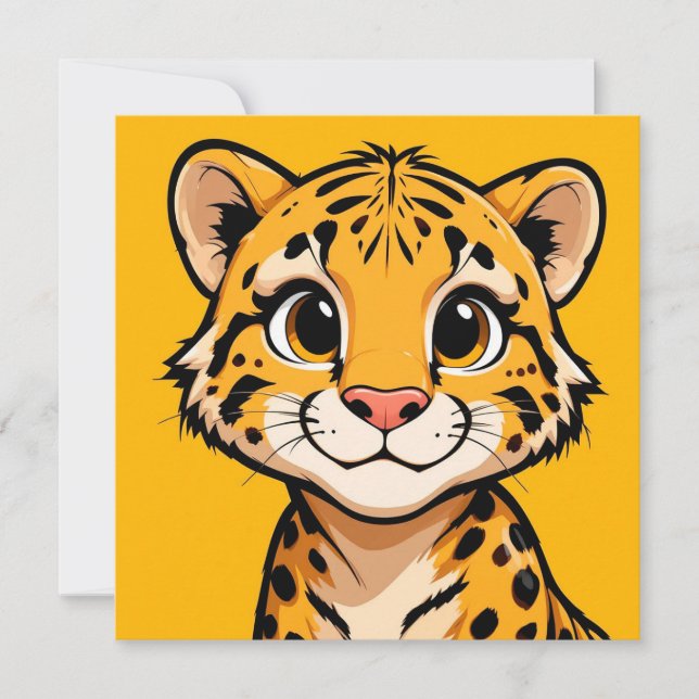 Illustration de jeune guépard de dessin animé mign (Devant)