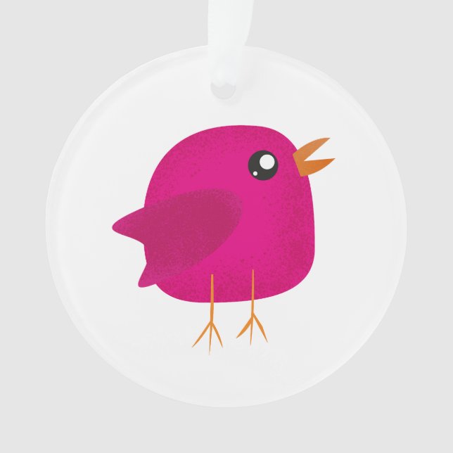 Illustration de joli oiseau rose (devant)