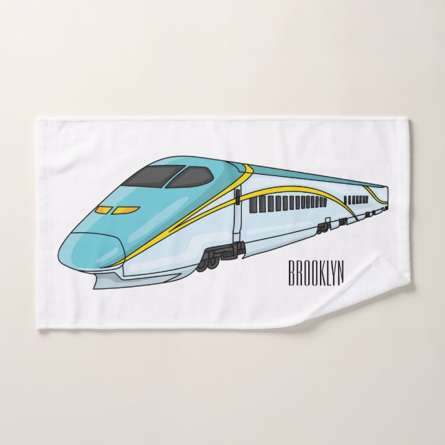 Illustration de la bande dessinée d'un train à bal (Serviette à main)