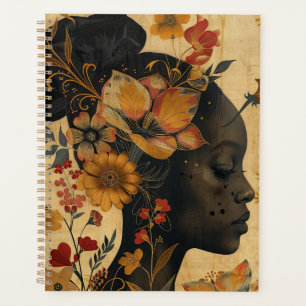 Illustration de la belle dame et des fleurs