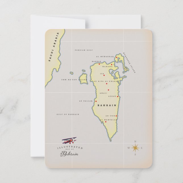 Illustration de la carte de Bahreïn (Dos)