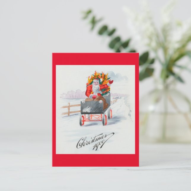 Illustration de la carte de vacances du Père Noël (Debout devant)