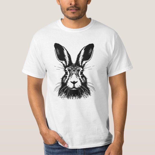 Illustration de la ligne faciale lièvre T-shirt (Devant)
