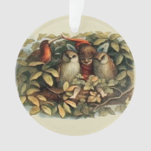 Illustration de la nature des hiboux et des fées e