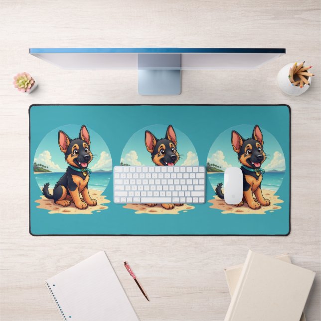 Illustration de la plage du Chiot-Puppy en berger  (Bureau 1)