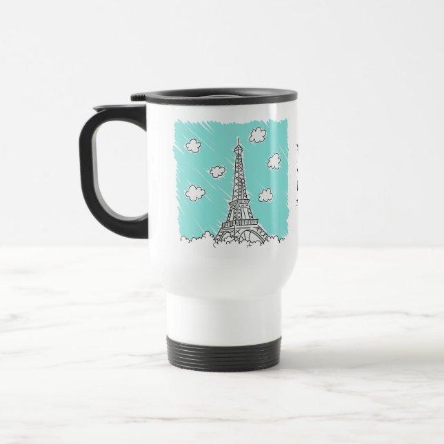 Illustration de la tour Eiffel tasses de texte per (Gauche)