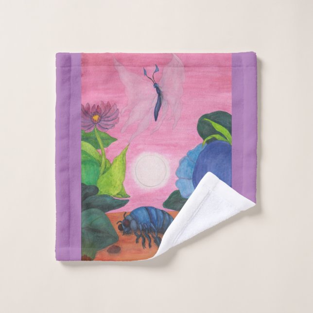 Illustration de la transformation des papillons d' (Gant de toilette)