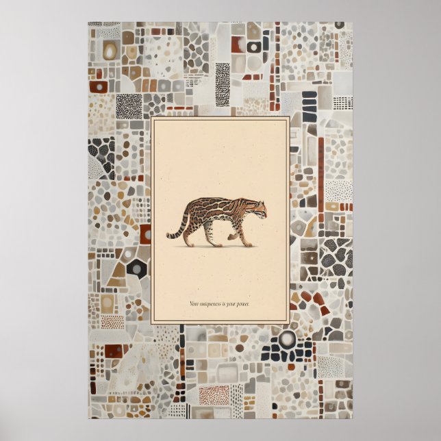 Illustration de l'animal Ocelot Affiche de citatio (Devant)