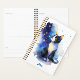 Illustration de l'aquarelle de chat Tuxedo adorabl