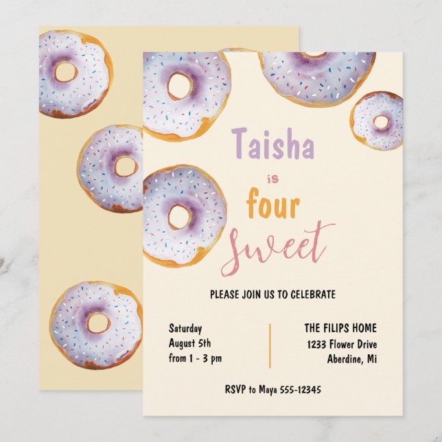 Illustration de l'aquarelle de Donut doux (Devant / Derrière)