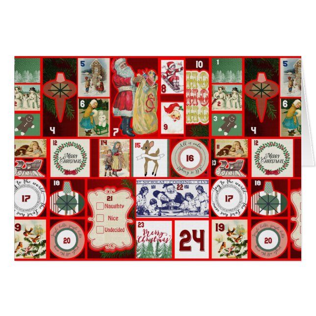 Illustration de l'Avent en bloc de Noël Art carré (Devant horizontal)