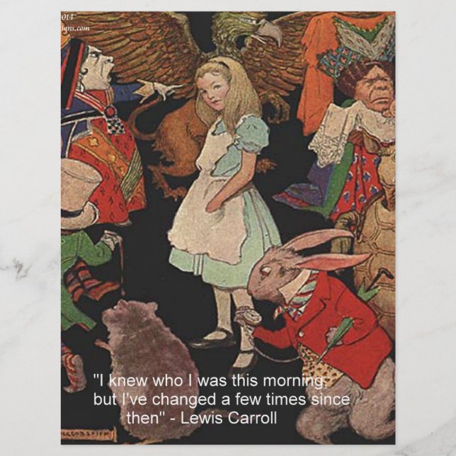 Illustration de Lewis Carroll et citation sur le c (Devant)