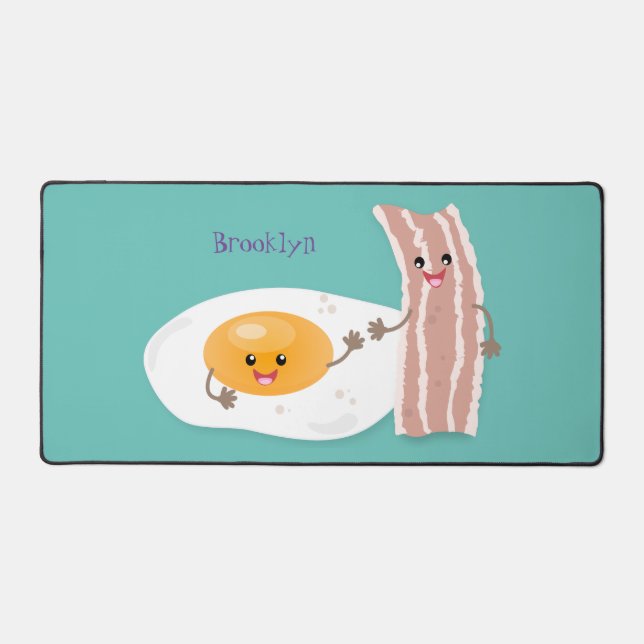 Illustration de l'oeuf de Cute kawaii et du bacon (Recto)
