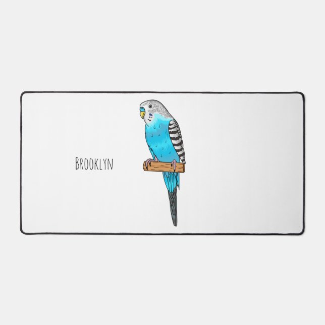 Illustration de l'oiseau bleu budgerigar (Recto)