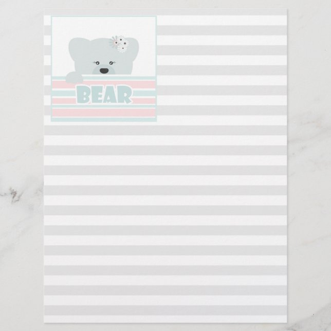 Illustration de l'ours imprimés pour enfants (Devant)