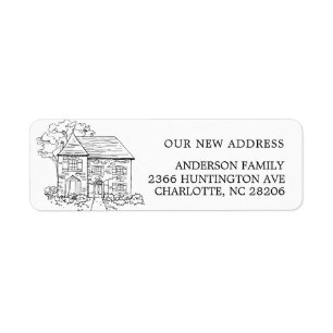 Illustration de maison   Étiquette de l'adresse de