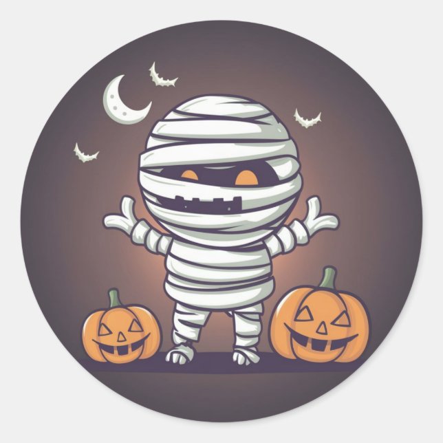 Illustration de maman mignonne Autocollant Hallowe (Devant)