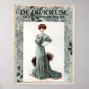 Illustration de mode féminine vintage 1907 Poster