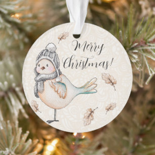 Illustration de moineau mignon d'hiver