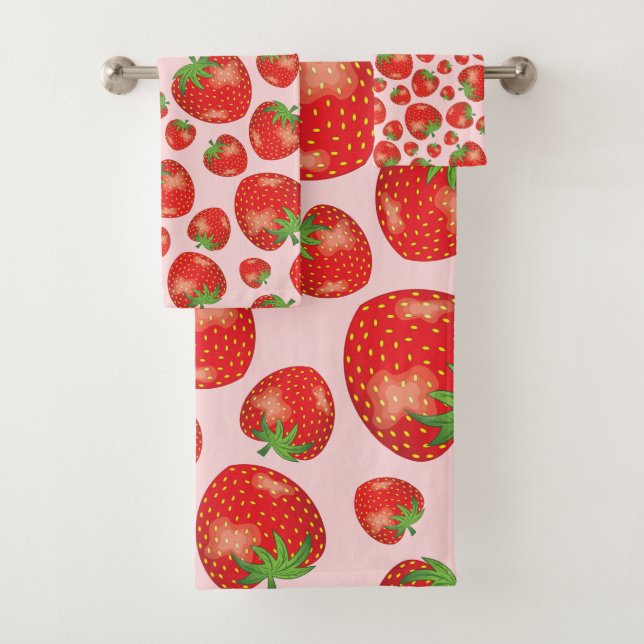 Illustration De Motif De Fraise Sur Rose Clair (En situation)