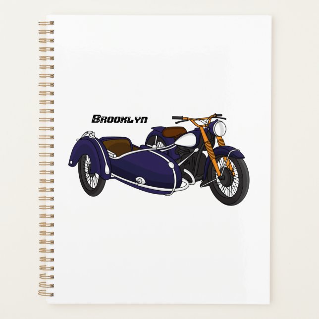 Illustration de moto pourpre Sidecar (Devant)
