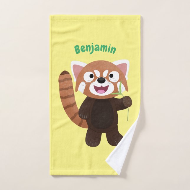 Illustration de panda rouge mignon (Serviette à main)