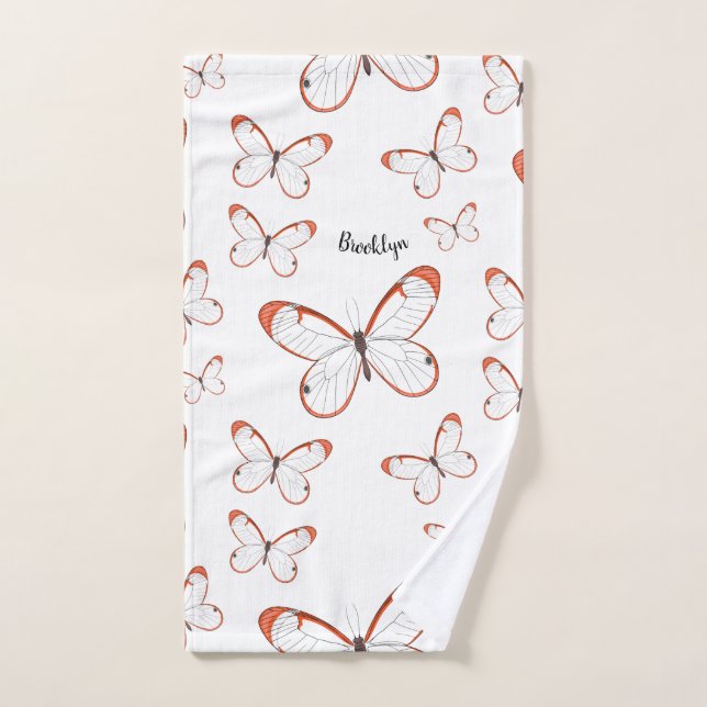 Illustration de papillon en verre (Serviette à main)