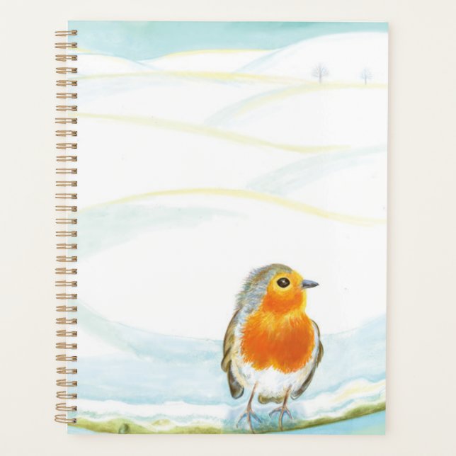 Illustration de paysage hivernal blanc avec rouge- (Devant)