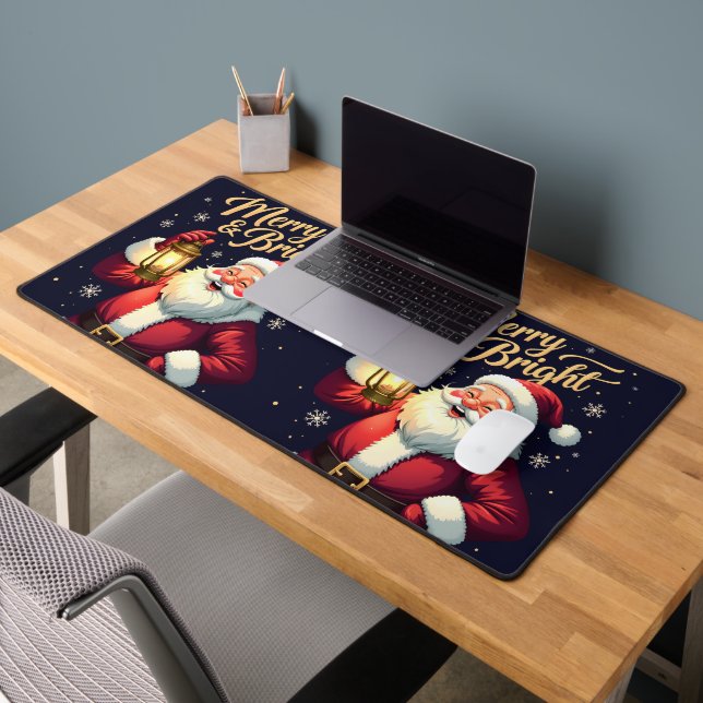 Illustration de Père Noël joyeux tenant une lanter (Bureau 2)