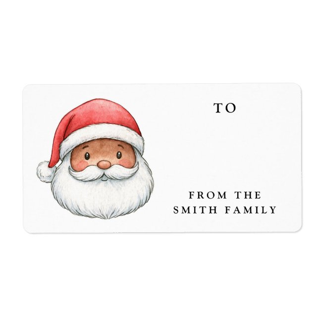 Illustration de Père Noël mignon étiquette de cade (Devant)