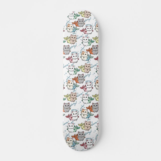 Illustration de poisson chat sur skateboard (Devant)