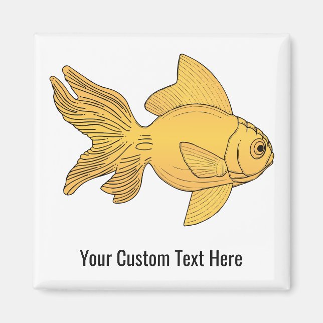 Illustration de poisson texte personnalisé aimant (Devant)