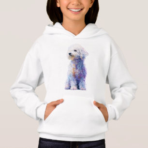 Illustration de Poodle Bouclé au Lavis Pastel pour