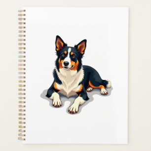Illustration de portrait de Border Collie tricolor