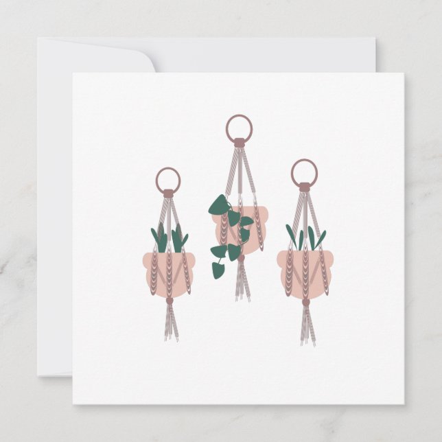 Illustration de pots de plantes suspendus en macra (Devant)
