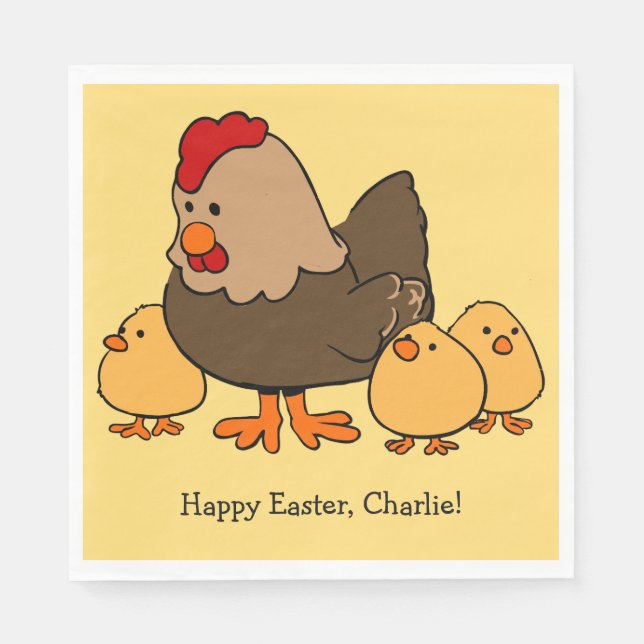 Illustration de poulet serviettes en papier texte  (Devant)
