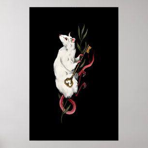 Illustration de rat blanc gothique - Impression Gi