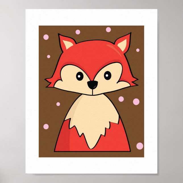 Illustration de renard rouge mignon | Impression d (Devant)