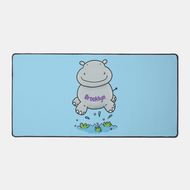 Illustration de saut en hippo mignon (Recto)