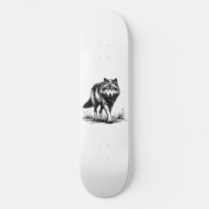 Illustration de skateboard Loup en marche