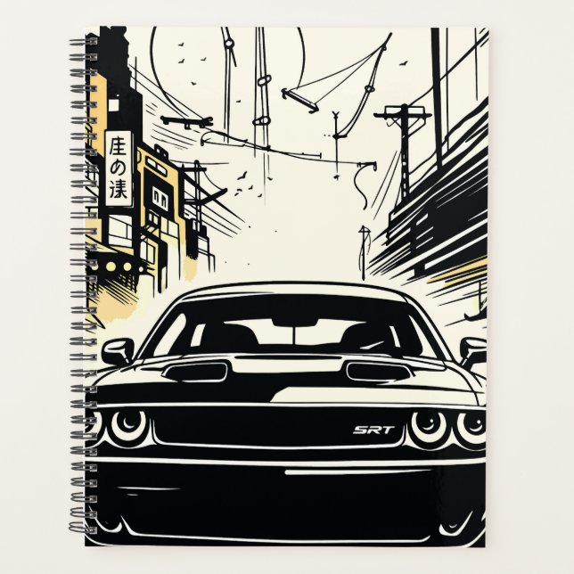 Illustration de style Pop Art d'une muscle car mod (Devant)