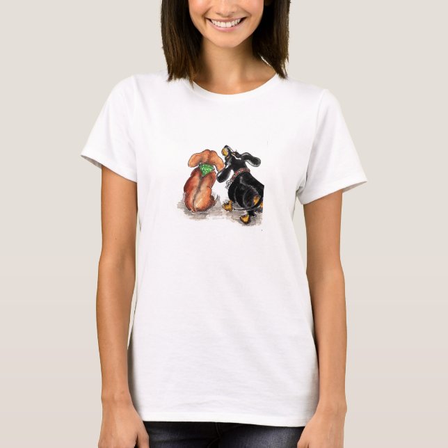 Illustration de T-shirt de Dacshund par Annabel (Devant)