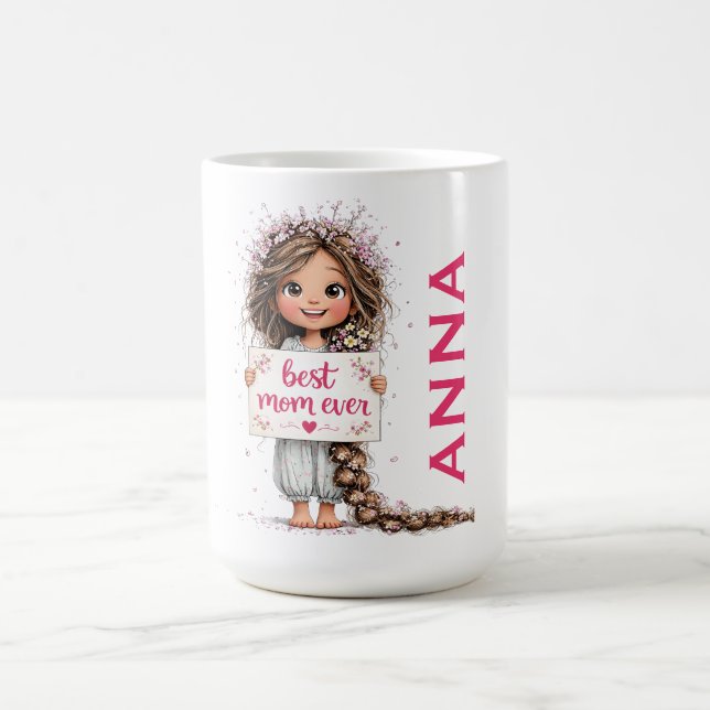 Illustration de tasse Cadeau Meilleure Maman (Centre)