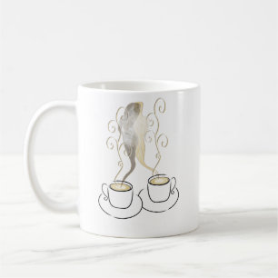 Illustration de tasses de café Amour Café romant