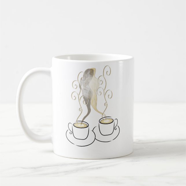 Illustration de tasses de café Amour | Café romant (Gauche)