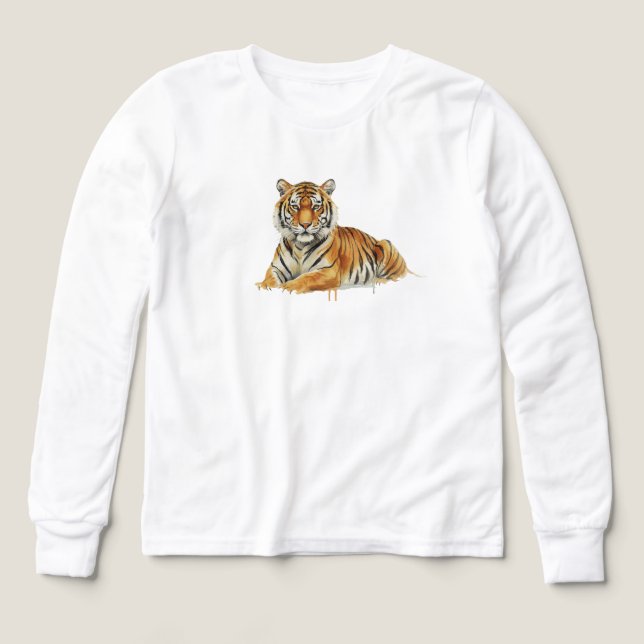Illustration de tigre à l'aquarelle – Faune majest (Motif recto)
