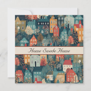 Illustration de village scandinave Maison Suédoise