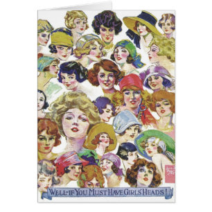 Illustration de visages de femmes vintage rétro