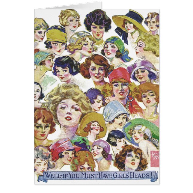 Illustration de visages de femmes vintage rétro (Devant)