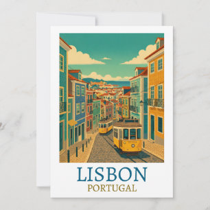 Illustration de voyage vintage personnalisée Lisbo